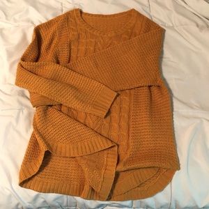 Mustard Yellow Crochet Sweater